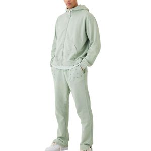 Conjunto Deportivo Personalizado para Hombre, Sudadera con Capucha y Pantalones Deportivos, Estilo Vintage Lavado, Ropa Deportiva Informal, Dos Piezas - Product Image 3