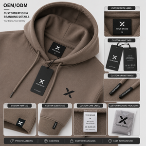 Sweat-shirts pour hommes X Sports City en coton et polyester 300 GSM avec impression sérigraphiée en relief, broderie tonale, étiquette personnalisée, cordons de serrage sur les manches et étiquette. - Product Image 5