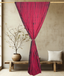 Rideau en coton imprimé tie-dye moderne, panneau de fenêtre bohème pour salon, chambre, bureau, hôtel, taille personnalisée, vente en gros - Product Image 3