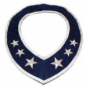 Nouveau Col de Collégiale Maçonnique Brodé Argenté de Qualité Supérieure, Broderie Personnalisée, Sur Mesure, Col de Collégiale 2026 - Product Image 1