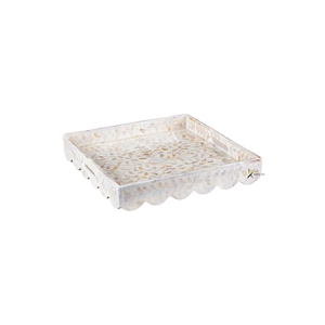 Bandeja de Servir Pulida con Diseño Floral de Nácar y Borde Festoneado para Uso en Catering - Product Image 3