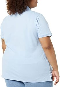 Camiseta Polo de Manga Corta Azul Claro para Mujer, Color Sólido, Casual, Largo Regular, 100% Algodón, Tela Oxford, Camisetas Polo ODM OEM - Product Image 2