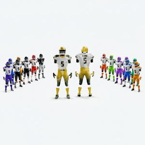 Latest Design Customized Printed American Football Uniform Jersey Pants <b>Set</b> Lightweight Teamwear Athletic Adult Youth Match Kit - Product Image 1