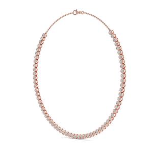 Round Cut Lab Grown Diamond Bezel Set <b>Tennis</b> <b>Necklace</b> Fine Statement Jewelry 14 Inch - Product Image 4