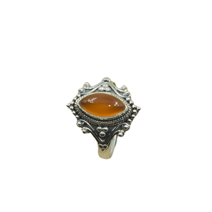 Natural Carnelian Gemstone <b>Ring</b> 925 Sterling <b>Silver</b> Handmade Boho <b>Statement</b> Vintage Marquise Cabochon Healing Crystal Jewelry - Product Image 1