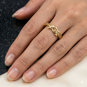 Bagues fines personnalisées en or massif 10K rhodié, design tendance, motif dauphin mignon, serties de moissanite et de diamants, pour les amoureux de l'océan, idéales pour les anniversaires et les fêtes - Product Image 2