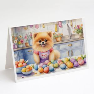 Cartes de vœux fantaisistes de Poméranie de Pâques Lot de 8 cartes de note vierges de taille A7 5x7 avec enveloppes pour l'écriture de notes décoratives - Product Image 1