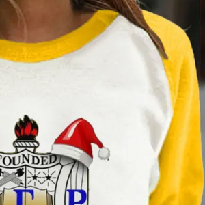 <b>Christmas</b> Paneled Long-Sleeve <b>Sweatshirt</b> White Women's Holiday Pullover Top Casual Winter Crewneck Shirt Festive <b>Christmas</b> - Product Image 2