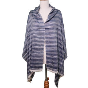 Beautiful Striped Pattern Kashmiri Designs Winter <b>Scarf</b> <b>Grey</b> 100% Wool Shawl <b>Mens</b> trending Handmade Traditional Long plain <b>scarf</b> - Product Image 1