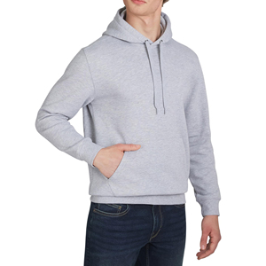 Sudadera con Capucha Gris Claro para Hombre, Corte Regular, 100% Algodón, Felpa Francesa, Informal, con Bolsillo Delantero, para Otoño - Product Image 3