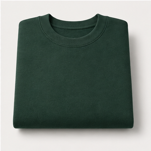 เสื้อสเวตเชิ้ตคอกลมทรงคลาสสิคสำหรับผู้ชาย สีเขียวไพน์ รุ่น MCRW-0032 ผ้าคอตตอนฟลีซเนื้อหนา ปรับแต่งได้ - Product Image 5