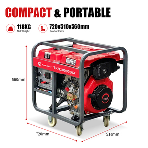Generador Diésel Portátil de 7KW, 230V, Monofásico, 50hz, Refrigerado por Aire, 4 Tiempos, Monocilíndrico, de Bastidor Abierto - Product Image 2