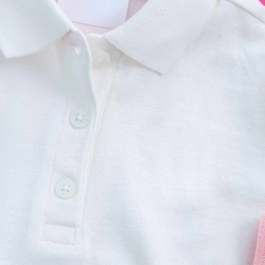 Camiseta Polo para Niñas, Producción en Masa, Estampada, Informal, Tejida, Sólida, Transpirable, Manga Larga, 100% Algodón, Aspecto Elegante - Product Image 3