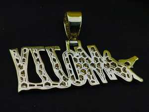 Pendentif Lettre Moissanite Iced Out avec sertissage griffe taille brillant rond, base en argent plaqué or 18 carats, style Hip Hop, breloque pour homme - Product Image 3