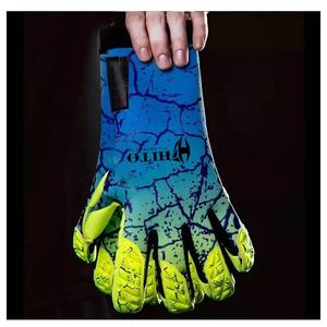 Gants de gardien de but d'usine directe, paume avant en latex humide et sec, dos en latex, impression par sublimation, coupe hybride, design personnalisé - Product Image 3