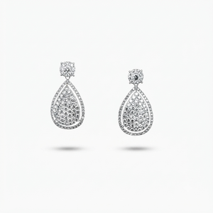Pendientes colgantes de diamantes cultivados en laboratorio con corte de pera para mujer, pendientes colgantes de lujo con pavé en forma de lágrima, regalo de boda y cumpleaños - Product Image 5
