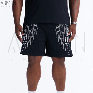 Shorts en tricot personnalisés avec logo, design tendance, pour hommes, en coton mélangé de haute qualité, vêtements décontractés, streetwear, mode, fabrication OEM ODM - Product Image 4