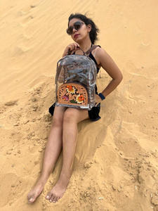 กระเป๋าเป้หนังพีวีซีแบบใสมีเครื่องมือของแท้สินค้ามาใหม่กระเป๋าสะพายหลังแบบใสมีสไตล์ใสมีสไตล์แบบตะวันตก - Product Image 4