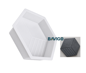 Moule de moulage en plastique PP directement de l'usine BAVIGO pour pavés en béton hexagonaux rayés - Product Image 1
