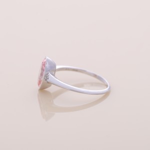 IGI Certified Oval Cut Pink Diamond Bezel Set Engagement & Wedding <b>Ring</b> In 9K White / Rose / Yellow Gold with Side Accents - Product Image 2