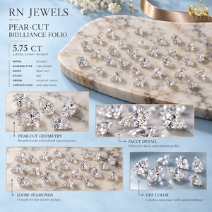 Elegante Diamante Suelto Cultivado en Laboratorio con Corte de Pera de 5.75 Quilates, Color DEF |   Brillo Vívido, Facetas Nítidas y Calibración Precisa para Joyeros - Product Image 5
