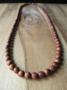 Handmade Wooden Geometric <b>Boho</b> Style Women's Wedding Pendant <b>Necklace</b> with Natural Stone - Product Image 4