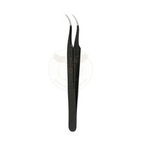 Pince à épiler professionnelle en acier inoxydable de haute qualité, pointe fine, antistatique, design durable, extensions de cils QORVEX