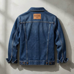 Unisex <b>Black</b> Denim Jacket Regular Fit Turn-down Collar Button Closure Washed Cotton Casual Autumn/spring Tailored style jacket - Product Image 5