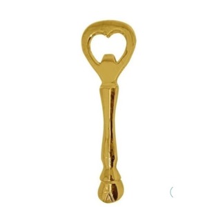 Ouvre-bouteille manuel portable en métal de qualité supérieure en forme de clé dorée, design cœur - Product Image 3