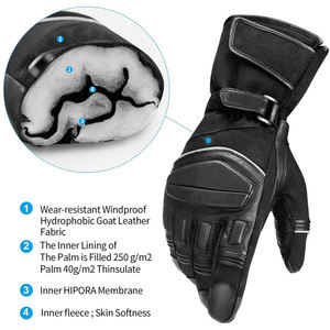 Guantes de Motocicleta de Cuero para Hombre, Estilo Retro, Motocross, Cuero de Alta Calidad para Adultos, Guantes para Moto - Product Image 2