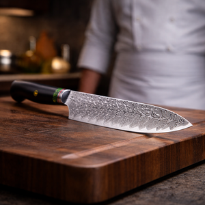 Couteau de chef, couteau de boucher en acier Damas de 8 pouces, couteau de cuisine domestique à haute dureté, outils de cuisine, manche en ébène noir - Product Image 3
