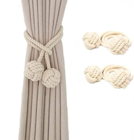 Attache de rideau en corde Ticback, boule suspendue en coton, boucle de rideau en corde, rails et accessoires