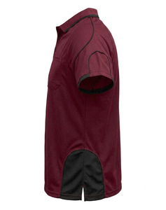 Chemise pour homme à manches courtes de couleur bordeaux avec poche, séchage rapide, jersey 100% coton, style décontracté, coupe classique - Product Image 1