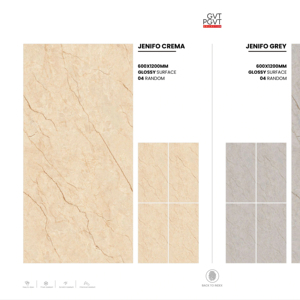 Azulejos de porcelana modernos y elegantes de 60x120 cm, 600x1200 mm, 24x48, acabado brillante, formato grande, superficie elegante para interiores de lujo. - Product Image 1