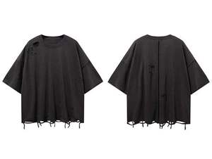 เสื้อยืดโอเวอร์ไซส์ผู้ชาย S-5XL ลายฟอกสีสไตล์วินเทจ ผ้าฝ้าย 100% เนื้อนุ่ม ใส่ได้ทั้งชายและหญิง รับสกรีนลายตามสั่ง - Product Image 3