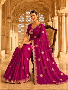 Sari en velours satiné pour femme, design indien personnalisé Vexotrend, magnifique motif Patola, style traditionnel pour mariage et fête - Product Image 5
