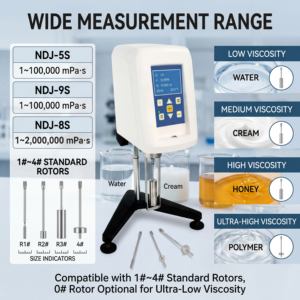 NDJ-5S Digitales Viskosimeter Rotationsartiges Laborviskosimeter zur Viskositätsmessung <span class=keywords><strong>Brookfield</strong></span> Research - Product Image 3