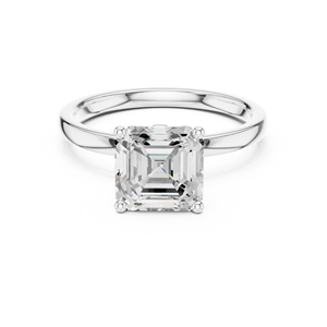 Bague de fiançailles solitaire en diamant de laboratoire taille Asscher certifié GRA, en or blanc 14 carats, bijoux fins au prix le plus bas - Product Image 1