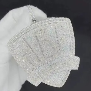 Pendentif en forme de bouclier avec strass en cristal, alliage de zinc plaqué argent 925, style classique, bijou unisexe, cadeau - Product Image 2