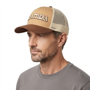 Gorra Trucker Caqui para Hombre, Logotipo Bordado Personalizado, Malla Trasera, Cierre a Presión, Ajustable - Product Image 2