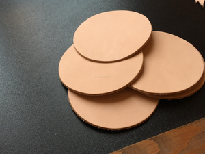 Ensemble de sous-verres vintage en cuir véritable marron, logo de marque gravé sur mesure, protection de table, tapis pour boissons, fournisseur LC-0063 - Product Image 3