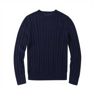 Pull pour homme, style décontracté, tissu doux, confortable, respirant, mélange de coton, doublure en laine, tricot, usine de vêtements OEM - Product Image 6