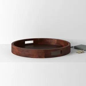 Round Ceramic Eco-Friendly American Style Serving <b>Tray</b> Minimalist Design Solid Color Durable Dishware for Dining and <b>Kitchen</b> Use - Product Image 5