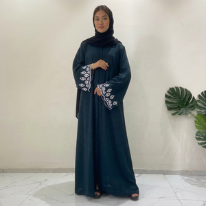 Kaftan Abaya Turc Fait Main Élégant et Respirant Anti-Plis, Manches Longues en Lin, Coupe Classique, Idéal pour la Prière de l'Aïd - Meilleure Vente - Product Image 4