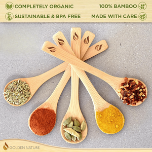 Set di 5 Utensili da Cucina in Bambù, Cucchiaini per Zucchero, Spezie, Condimenti, Caffè, Marmellata ed Erbe - Product Image 2
