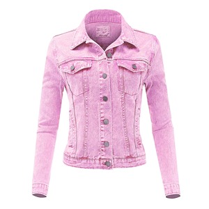 Veste en jean classique délavée orange rouille pour femme, style camionneur boutonnée, décontractée, vente en gros OEM, directement de l'usine - Product Image 4
