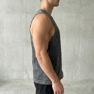 OEM Custom Men's Oversized Mineral Wash <b>Tank</b> <b>Top</b> Heavyweight Blank Muscle Tee Wholesale Blank Heavyweight Gym Singlet - Product Image 4