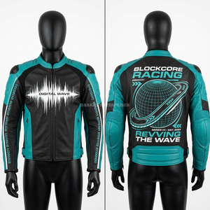 Custom Vintage Leather <b>Racing</b> <b>Jacket</b> Men Retro Motorbike Rider Coat Personalized Graphic Embroidery Streetwear Moto Outwear - Product Image 1