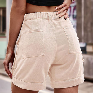 Shorts cargo taille haute personnalisés pour femmes, coupe décontractée, braguette boutonnée, respirants, style extérieur, pour la randonnée - Product Image 6