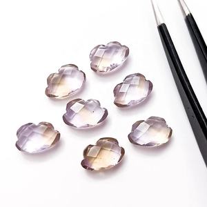 Ametrinas Naturales Talladas a Mano en Forma de Nube, Piedras Preciosas Sueltas, Dijes de 12x8mm, Cuentas Facetadas de Ametrina para la Fabricación de Joyas por Mayorista - Product Image 4